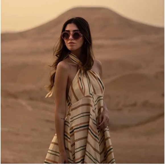 Zara Dresses & Skirts - ZARA linen blend halter summer dress. Large